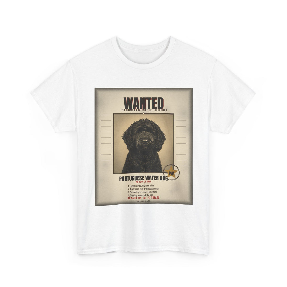 Wanted Portuguese Water Dog Tee