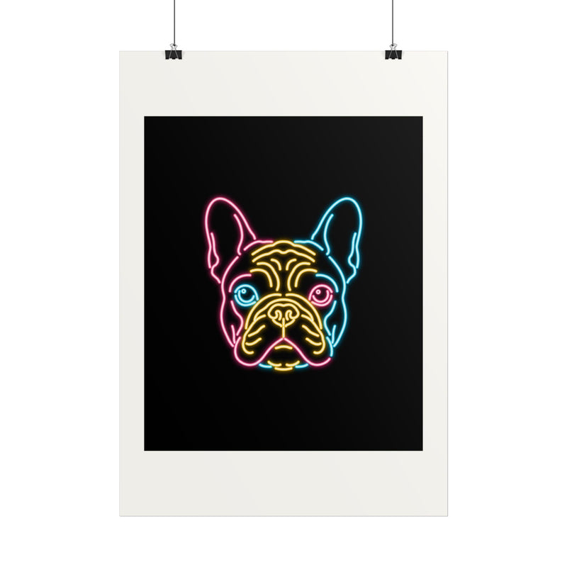 Neon Frenchie Art Print