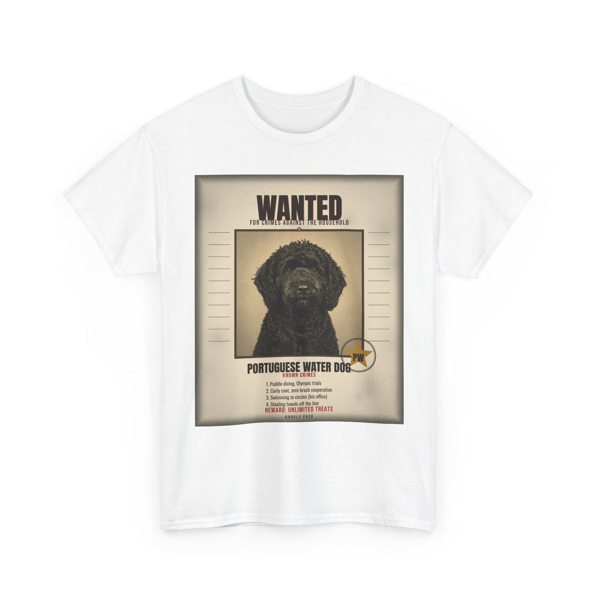 Wanted Portuguese Water Dog Tee