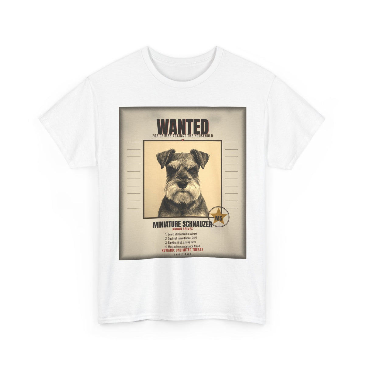 Wanted Miniature Schnauzer Tee