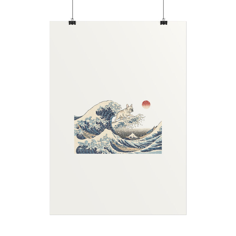 Great Wave Frenchie Art Print