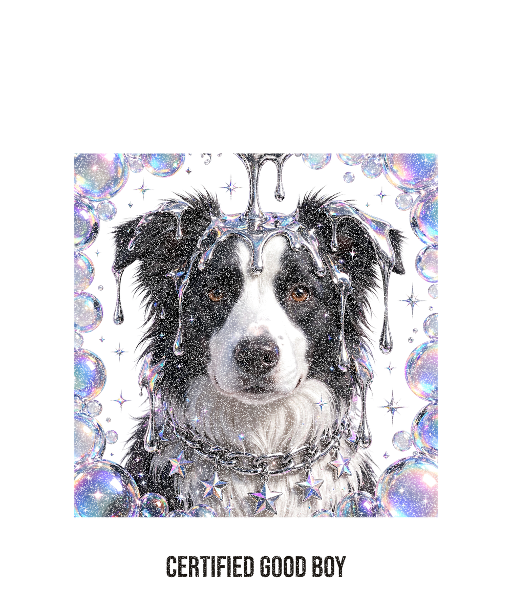 Y2K Chrome Border Collie Tee