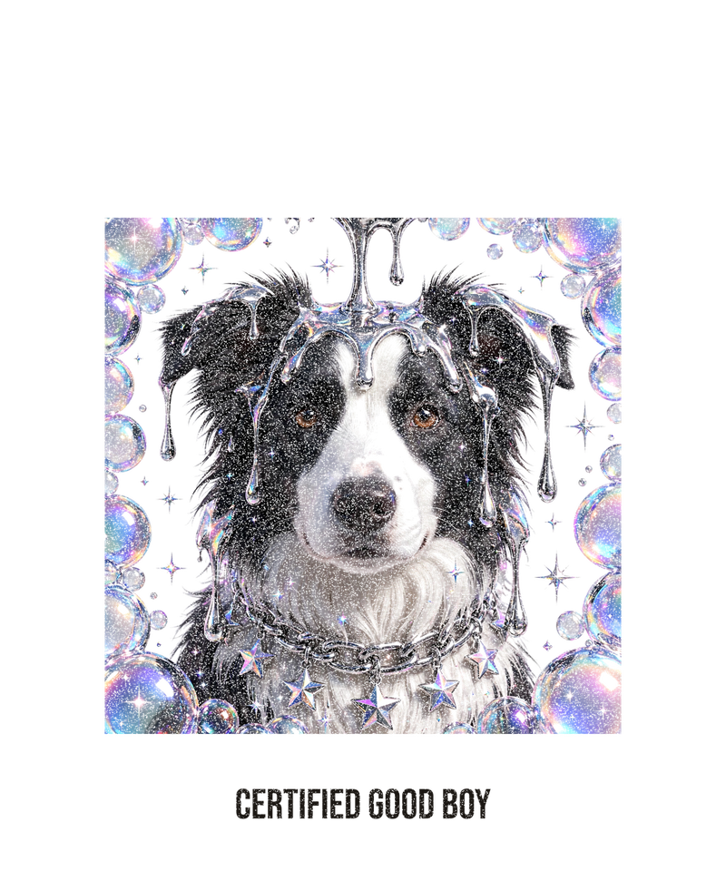 Y2K Chrome Border Collie Tee
