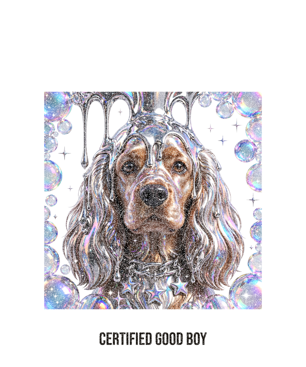 Y2K Chrome Cocker Spaniel Tee