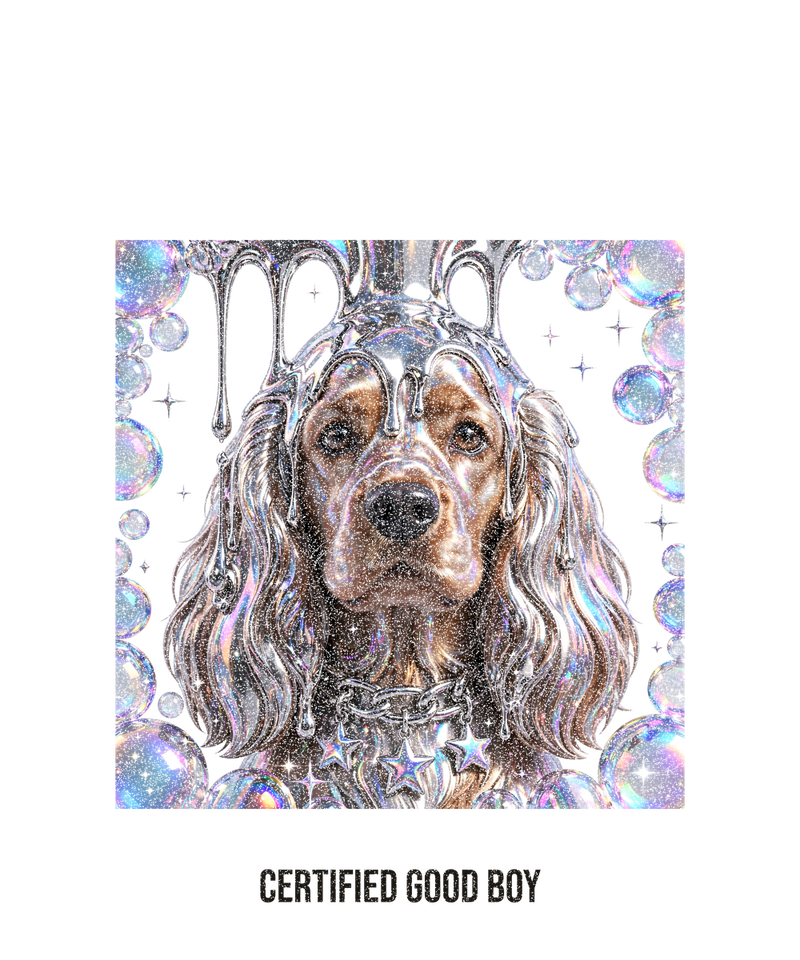 Y2K Chrome Cocker Spaniel Tee
