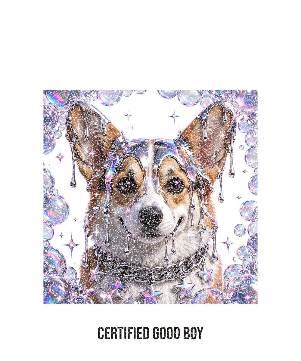 Y2K Chrome Corgi Tee