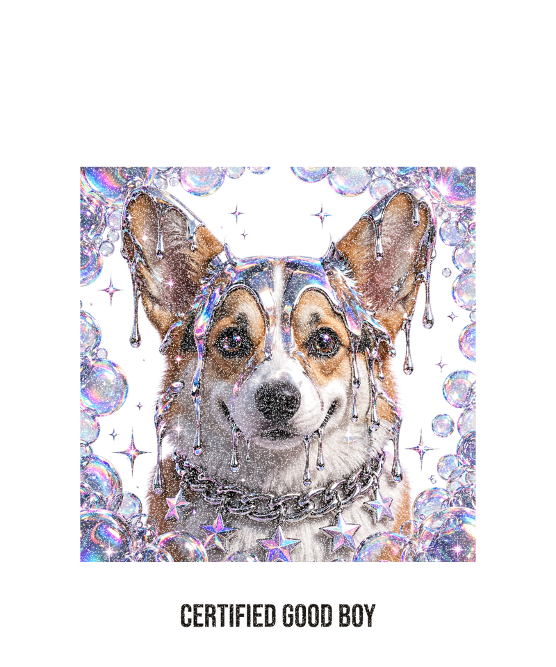 Y2K Chrome Corgi Tee