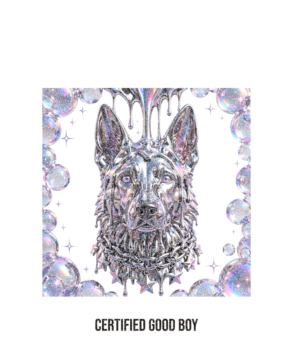 Y2K Chrome German Shepherd Tee