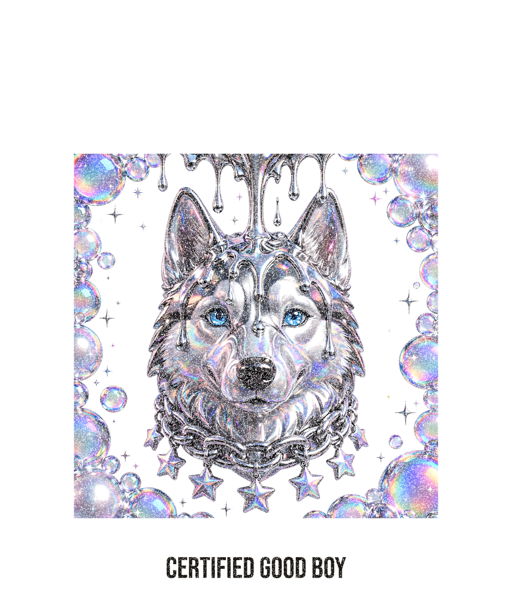 Y2K Chrome Siberian Husky Tee